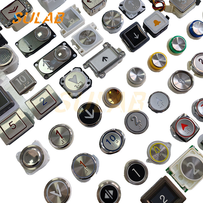 KONE Elevator Round Push Button With LED Backlight For LOP & COP 32mm Mounting Hole Stainless Steel Faceplate
