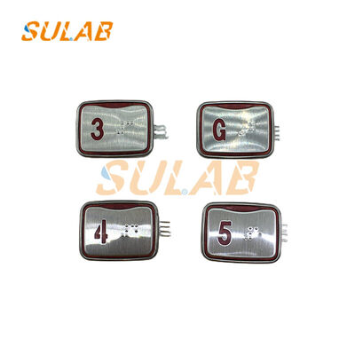 زر ضغط مستطيل Sigma MTD265 لمصعد LG/XIZI OTIS مع علامة برايل ومقبس 3 سنون